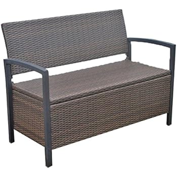 Amazon.de: Gartenbank FERRARA Truhenbank Alu Kunststoffgeflecht