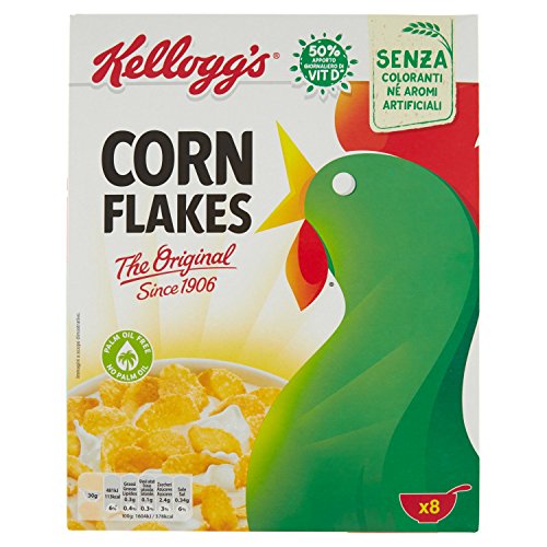Kellogg's Corn Flakes Cereali di Mais, Vitamina D - 250 gr