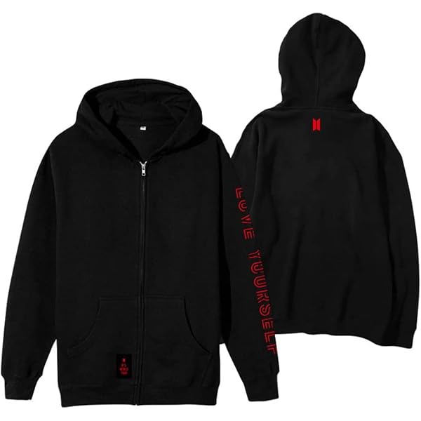 Veste De Baseball BTS Love Yourself - Style Jimin 95 Black - Coton Confortable - Taille 4XL (buste 134 Cm)