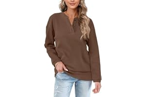 Aokosor Langarmshirt Damen Sweatshirt Rundhals Pullover Herbst Winter Casual Oberteile Locker S-XXL