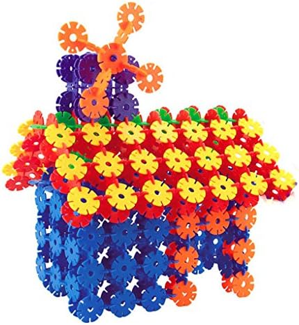 Fulino Snowflake Building Blocks Slice Blocks Chip Puzzle Toy for Kids Childhood Plastic