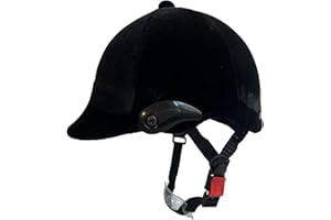 Perfeclan Casco de Cabello Equipo de equitación Equipo Profesional Equipo Ecuestre de Terciopelo Negro para Hombres Capilla de Casco Ecuestre
