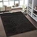 Produktbild Shaggy Teppich Hochflor Langflor Teppiche fürs Wohnzimmer und Schlafzimmer Ökotex 100 zertifiziert (040x060 cm, schwarz)