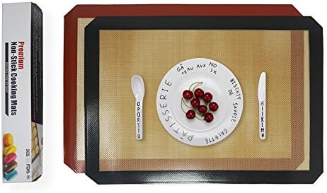 Splink 2 Pcs Silicone Baking mats, Reusable, Flexible, Non-Stick, Food-safe Certified Bakeware, Best Healthy Cooking Mat (42*29.5cm)