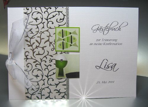 Gästebuch zur Konfirmation mit Namen 14001 grün