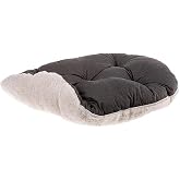 Pribor Kedi ve Mini Irk K&ouml;pek Peluş Yatağı, Gri - Beyaz, Oval, 55 cm x 36 cm