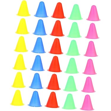 12 Cônes Sport Plastique Empilables – Couleur Vive, 7,5 Cm – Pour Entraînement Football, Basketball, Parcours | Enfants Et Adultes