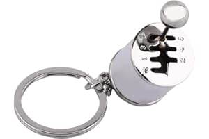 Hztyyier Keychain, Shifter Keychain Six-Speed Gear Stick Knob Gearbox Key Ring Metal Key Chain Gift