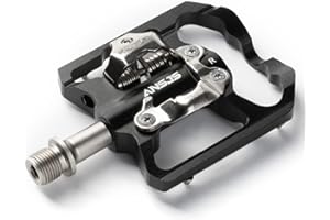 ANSJS Pedali per bicicletta, doppia funzione e pedale SPD con riflettori, piattaforma piatta con 3 cuscinetti, compatibile con pedali a scatto sigillati in alluminio da 9/16 pollici con tacchetti per