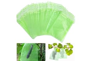 YOUNLEN 50 Pezzi Sacchetto di Protezione della Frutta, Sacchetti Organza con Coulisse, Sacchetto di Protezione Dell'Uva, per Frutta da Giardino Tengono Lontani Moscerini Vespe e Uccelli (30x20cm)