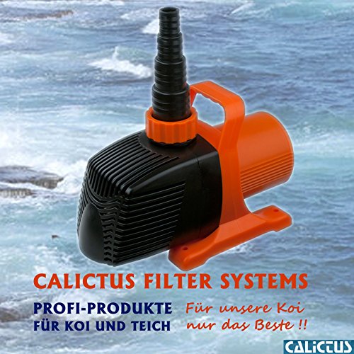 Preisvergleich Produktbild Schwimmteichpumpe, 24V Niederspannungspumpe, stufenlos regelbar, Calictus ECO 8000 Vario 24V, 8000L / h, max. 75 Watt, mit Trockenlaufschutz und Keramikachse, ideal für den Schwimmteich, Koiteich, Gartenteich, Bachläufe und Fontänen, von Calictus Filter Systems