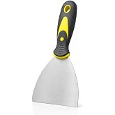 100 mm Spatula, Paslanmaz &Ccedil;elik Bı&ccedil;ak, Ergonomik Kaymaz Sap, Sarı-Siyah, Sıva, Boya ve Silikon Uygulamaları i&ccedil;in &Ccedil;ok Ama&ccedil;lı K