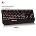 Produktbild (Neues 2018) Echtes mechanisches Keyboard Rii K66 AZERTY mit USB-Kabel, 104 Tasten mit Rotem Schalter, Hintergrundbeleuchtung per LED, 5 Lichteffekte + 3 Makros, programmierbare Gaming-Tastatur