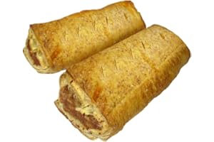 GREENHALGH’S CRAFT BAKERY LTD Greenhalgh's Jumbo Sausage Rolls - Box Of 4 Jumbo Sausage Rolls - Delicious And Freshly Baked For Our Loyal Customers - Reliable And Award-winning Family-owned Craft Bakery For Over 60 Years