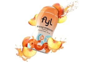 fyl Zuckerfreier Sirup - Eistee Pfirsich Geschmack, 48ml Getränkesirup für 12L Fertiggetränk – enthält Vitamin-B-Komplex perfekter Durstlöscher für zu Hause und Unterwegs