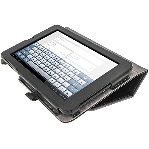 igadgitz Schwarz PU Ledertasche Hülle Folie Cover für Asus MeMO Pad ME172V 7″ Tablet mit Multi Winkelbetrachtung Stand + Stylus Schift Halter + Displayschutzfolie - 3