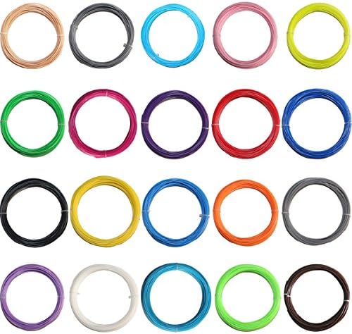 Nontoxic 3D Pen PLA Filament Refills 20 Colors Totally 200 m Long