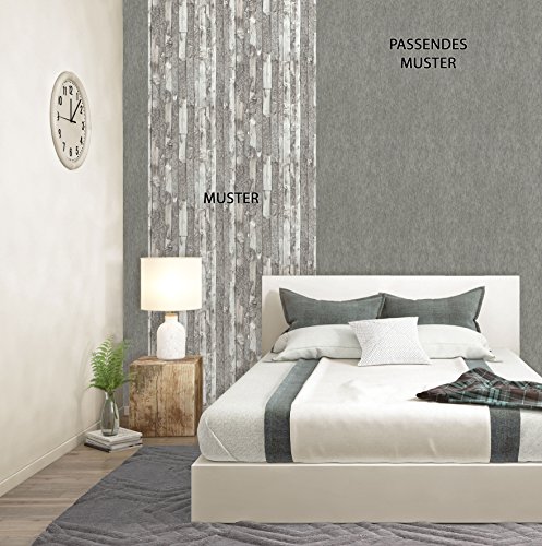 NEWROOM Holztapete Grau Vliestapete Weiß Holz,Modern schöne moderne und edle Design 3D Optik , inklusive Tapezier Ratgeber - 5