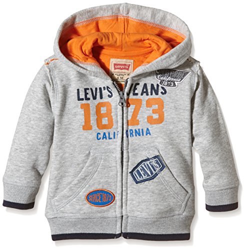 Levi's Baby-Boys Zipper Printy Cardigan, Grey (Light Grey Chine), 18-24 Months (Manufacturer Size:18 Months)