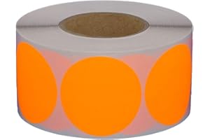 SIMHOA Marking Dots/Adhesive Dots on Roll - Diameter 50 mm - Bright Orange - Pack of 1,000