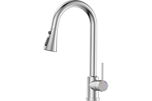 YEAUPE PRO Robinet Cuisine Extensible, Mitigeur Cuisine avec Douchette,Bec pivotant à 360°, 3 Modes de Pulvérisation, Acier Inoxydable Robinet pour éviers de Cuisine à 1 trou