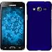 Produktbild PhoneNatic Case für Samsung Galaxy J3 Hülle blau gummiert Hard-case + 2 Schutzfolien