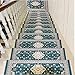 Produktbild KY&CL Set von 1 Indoor Floral/Flowers Bullnose Teppich Treppen freies Band Nicht-rutschige Treppe Treads Teppich-Treppenhaus dekorativen Bereich Rugs, 65cm x 26cm,A,26 * 65+3cm