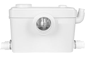 HOCANFLO 750W Pro Zerkleinerungspumpe mit Laufradschaufeln, hocheffiziente Abwasserpumpe für Keller, Küche, Badezimmer, Schlafzimmer, Abwasserbehandlung für Wäsche und Waschbecken, 3 Einlässe & 1