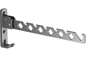 Jortmrd Wandkleiderhaken Klappbar Kleiderlüfter Außen Kleiderhaken 180° Drehbar Kleiderstange Wand Kleiderständer für Waschküche Badezimmer Balkon (Schwarz)