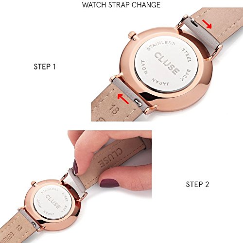 Cluse-Damen-Armbanduhr-Analog-Quarz-Leder-CL30005