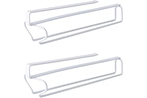 ASFINS Soporte para Copa de Vino, 2 piezas Colgador Copas Cuelga Copas Invertido Estante para Copa de Vino Debajo del Gabinete, para Colgar Copas en la Cocina, Bar o Restaurante, 31cm x 8.6cm(Blanco)