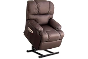 Astan Hogar Modelo Automático Lift Up AH-AR10100CH - Sillón Relax con Función Auto-Ayuda (Levanta Personas), Reclinación Eléctrica, Masaje Y Termoterapia, Cuero, Color Chocolate, 97 x 84 x 102 cm