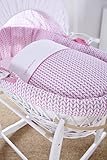 Clair de Lune Gerste Bébé weiß Weidenkörbchen (Pink) - 3