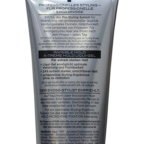 Syoss Invisible Hold X-Treme Hold Liqui-Gel 250 ml Haargel – 3er Pack - 2