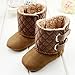 Etosell 0-18M Newborn Toddler Infant Girl Fleece Snow Boots Soft Sole Crib Shoes (M/6-12 Months, Brown)