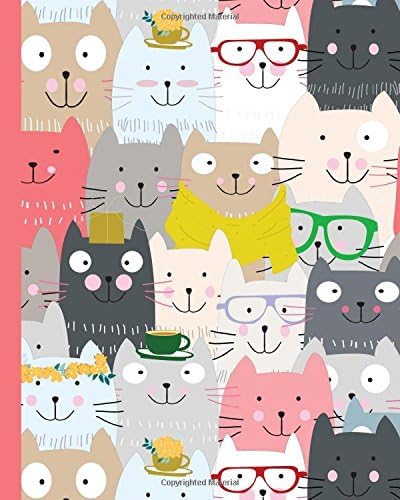 Kitty Cat Coffee Dot Grid Blank Notebook Journal (8x10, 200 pages)