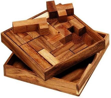 Solid Pentominoes - Wooden Brain Teaser Puzzle