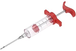 DIOCHE Marinade Injector Syringe, Meat Injector Syringe for BBQ Grill, Plastic Meat Marinade Turkey Injector, Meat Tenderizer Flavor Injector Syringe Needle Sauce Turkey Chicken BBQ Tools