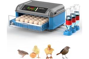 OUYOLAD Brooder Chicken Fully Automatic Farm Incubator Eggs Bird Quail Incubator Hatchery Incubator Poultry Hatcher Turner 30-128 Eggs (24-30 Eggs)