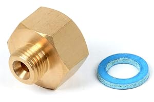 K&H® Placa de cocina de gas de latón, transición 1/2 pulgadas, rosca interior derecha x 1/4 pulgadas, rosca exterior izquierda