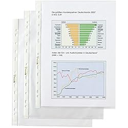 Hetzel 22457490 - Fundas perforadas transparentes (DIN A4, 100 unidades, polipropileno)