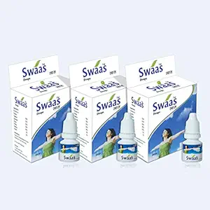 Rudra Remedies Swaas Drops | Oral Ayurvedic Drops For All Kind of Breathing Problems Pack of 3 (60 drops each)