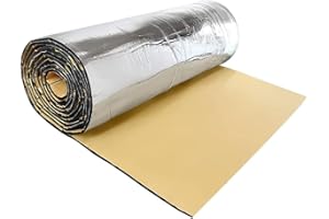 MACHSWON 40"x40" Insulation Hood Door Underlay Mat Car Auto Heat Sound Noise Dampener Deadener Pad Intensive Aluminum Foil Face 394mil 10mm 10.76sqft