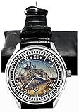 Vintage Dampfmaschine British Railway Art 40 mm Schiene Regulator Zifferblatt Armbanduhr in massiv Messing