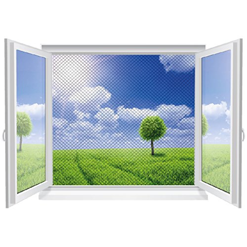 Mückennetze 130×150 cm 4er Pack, Insektenschutz Fliegengitter, selbstklebendes Klettband, reißfest und witterungsbeständig in verschiedenen Ausführungen verfügbar (Schwarz/Premium) - 5