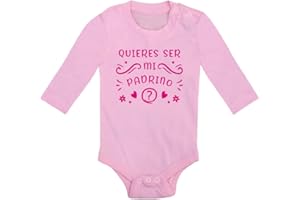 ClickInk Body bebé Quieres ser mi padrino? Regalo bebé. Regalos para bebés. Regalo divertido. Regalo original. Bebé friki, regalo tío, regalo amigo, regalo padrino. Body bebé algodón. Manga larga.