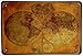Produktbild THshang Old Map of The World Earth Blechschild, Blechschild, Wanddekoration, 25,4 x 35,6 cm