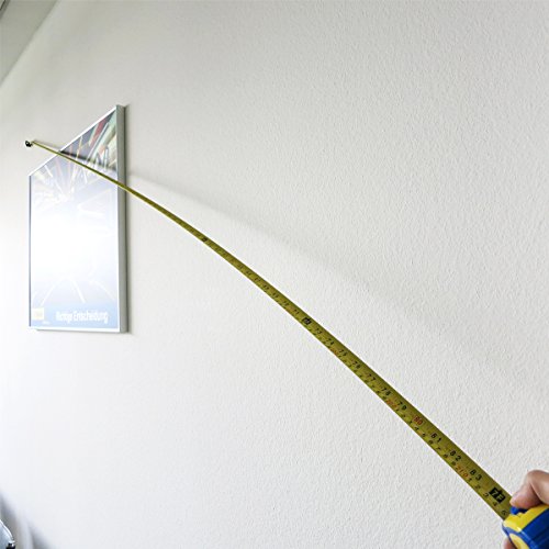 S&R Bandmaß Metrisch und Zoll Q-Serie 5m / 16 ft, Band 25 mm, Massband Nylon beschichtet, schlagfestes Rollband gummiertes Gehäuse - 4