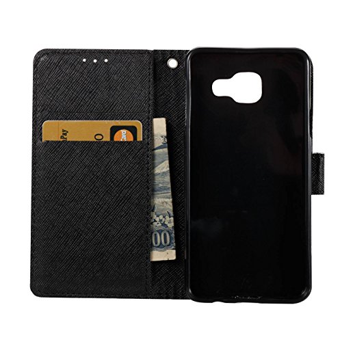 Samsung Galaxy A3 2016 Leder Hülle,Galaxy A310 Book Case,TOYYM Folio PU Leder Wallet Tasche Case mit Standfunktion Karteneinschub und Magnetverschluß,Notebook Flip Cover Brieftasche Handytasche Innere Bumper Back Case Etui Hüllen für Samsung Galaxy A3 2016/A310,Retro Blume - 4
