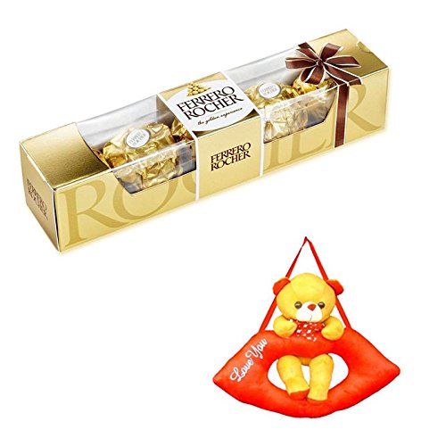 SFU E Com Ferrero Rocher Valentine's Day Combo Box, 4 Pieces with Leap Teddy Bear